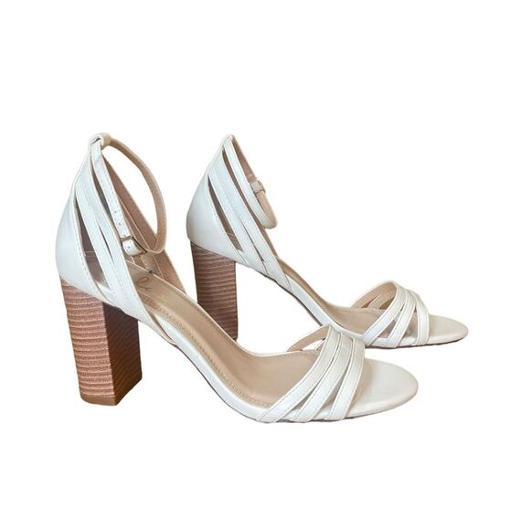 Lulus Shayla White Ankle Strap Heels Womens Size 8.5 - Picture 4 of 13